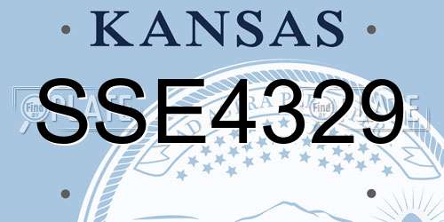 SSE4329 Kansas License Plate
