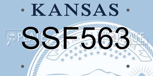 SSF563 Kansas License Plate