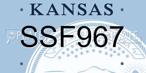 SSF967 Kansas License Plate