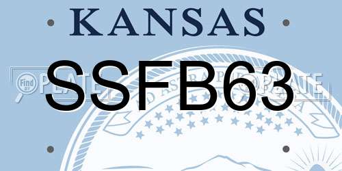 SSFB63 Kansas License Plate