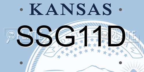 SSG11D Kansas License Plate