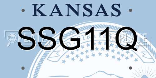SSG11Q Kansas License Plate