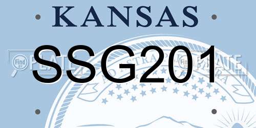 SSG201 Kansas License Plate