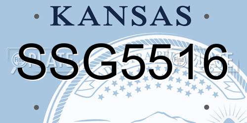 SSG5516 Kansas License Plate
