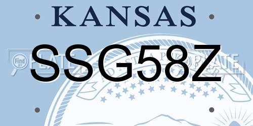 SSG58Z Kansas License Plate