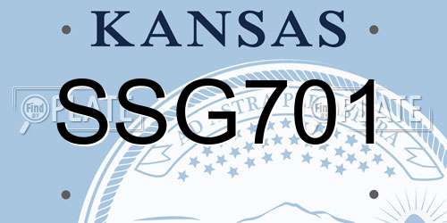 SSG701 Kansas License Plate