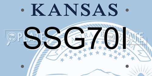SSG70I Kansas License Plate