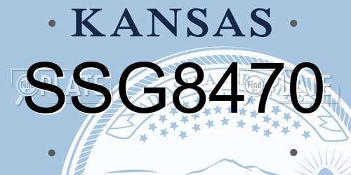 SSG8470 Kansas License Plate