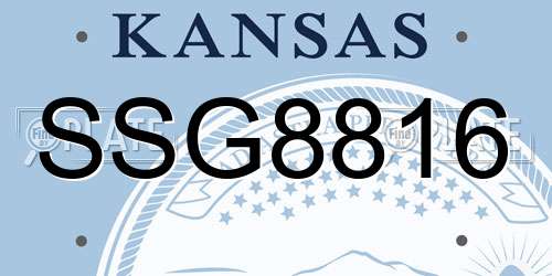 SSG8816 Kansas License Plate