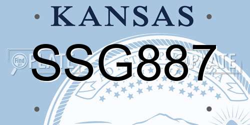 SSG887 Kansas License Plate