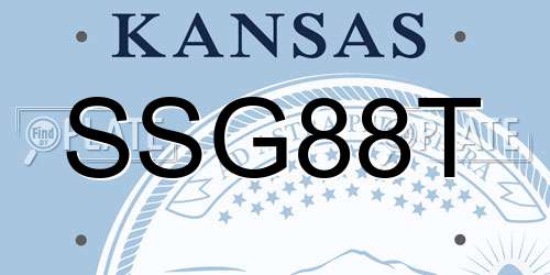 SSG88T Kansas License Plate