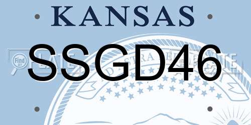 SSGD46 Kansas License Plate