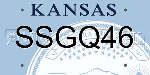 SSGQ46 Kansas License Plate
