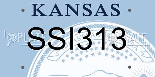 SSI313 Kansas License Plate