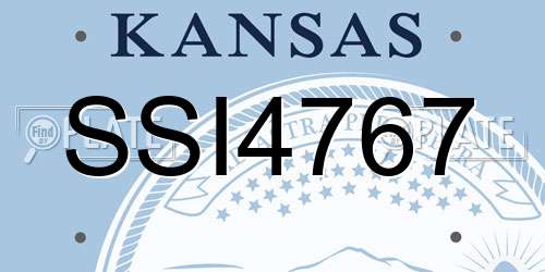SSI4767 Kansas License Plate