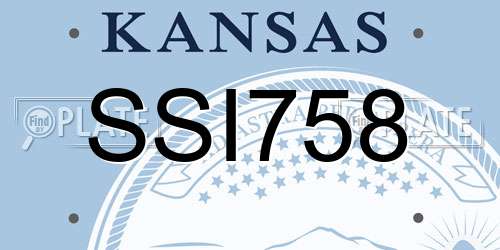 SSI758 Kansas License Plate