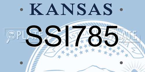 SSI785 Kansas License Plate