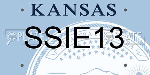 SSIE13 Kansas License Plate