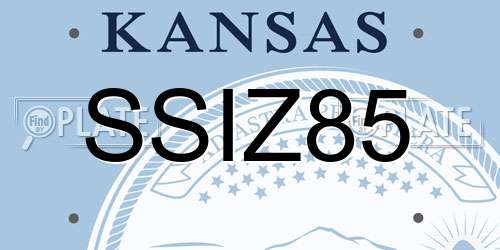 SSIZ85 Kansas License Plate