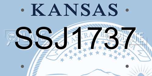 SSJ1737 Kansas License Plate