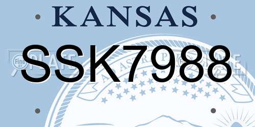 SSK7988 Kansas License Plate