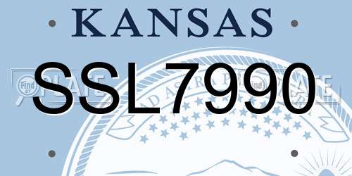 SSL7990 Kansas License Plate
