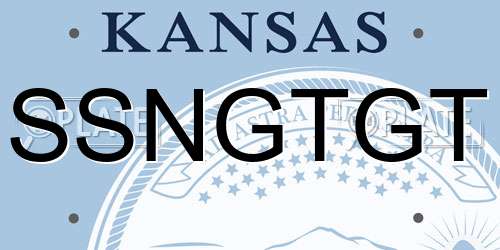 SSNGTGT Kansas License Plate