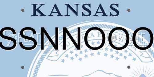 SSNNOOO Kansas License Plate