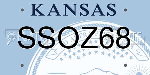SSOZ68 Kansas License Plate