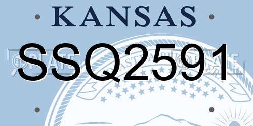 SSQ2591 Kansas License Plate