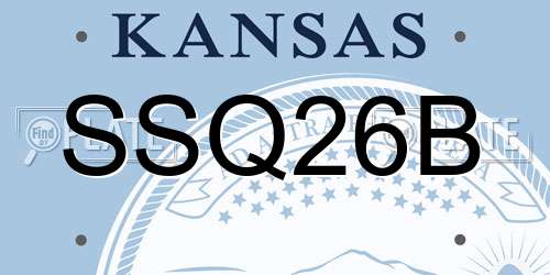 SSQ26B Kansas License Plate