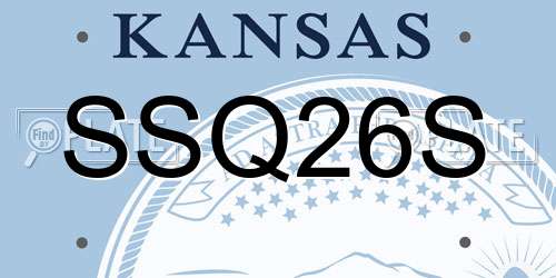 SSQ26S Kansas License Plate