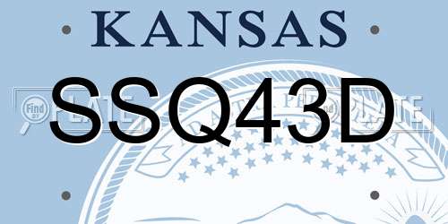 SSQ43D Kansas License Plate