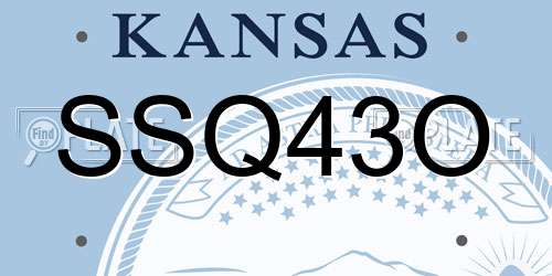 SSQ43O Kansas License Plate