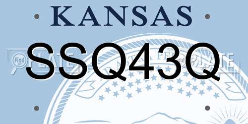 SSQ43Q Kansas License Plate