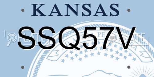SSQ57V Kansas License Plate