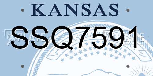 SSQ7591 Kansas License Plate