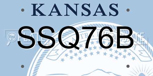 SSQ76B Kansas License Plate