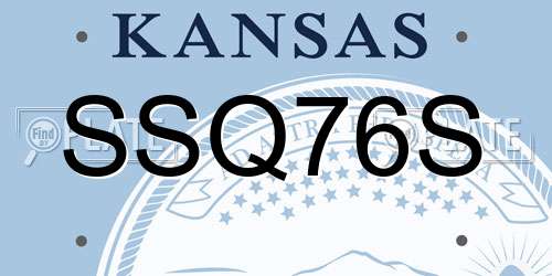 SSQ76S Kansas License Plate