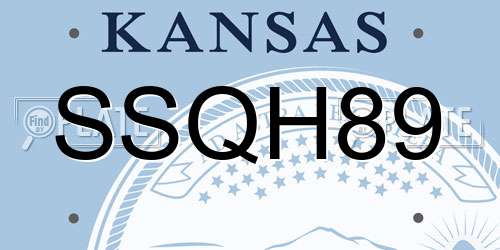 SSQH89 Kansas License Plate