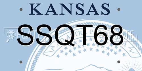SSQT68 Kansas License Plate