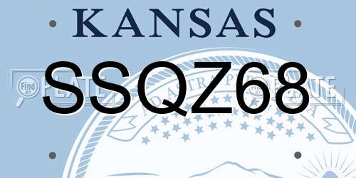 SSQZ68 Kansas License Plate