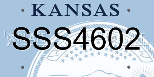 SSS4602 Kansas License Plate