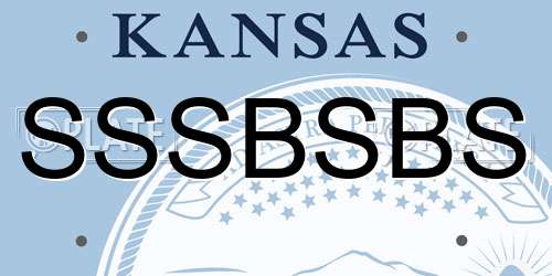 SSSBSBS Kansas License Plate