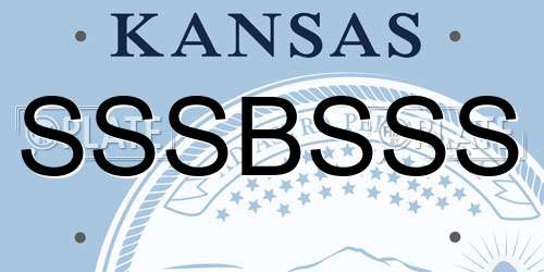 SSSBSSS Kansas License Plate