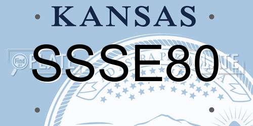 SSSE80 Kansas License Plate