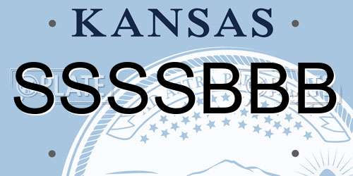 SSSSBBB Kansas License Plate