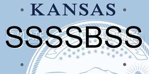 SSSSBSS Kansas License Plate