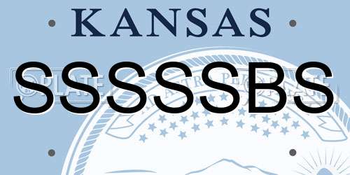 SSSSSBS Kansas License Plate