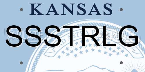 SSSTRLG Kansas License Plate